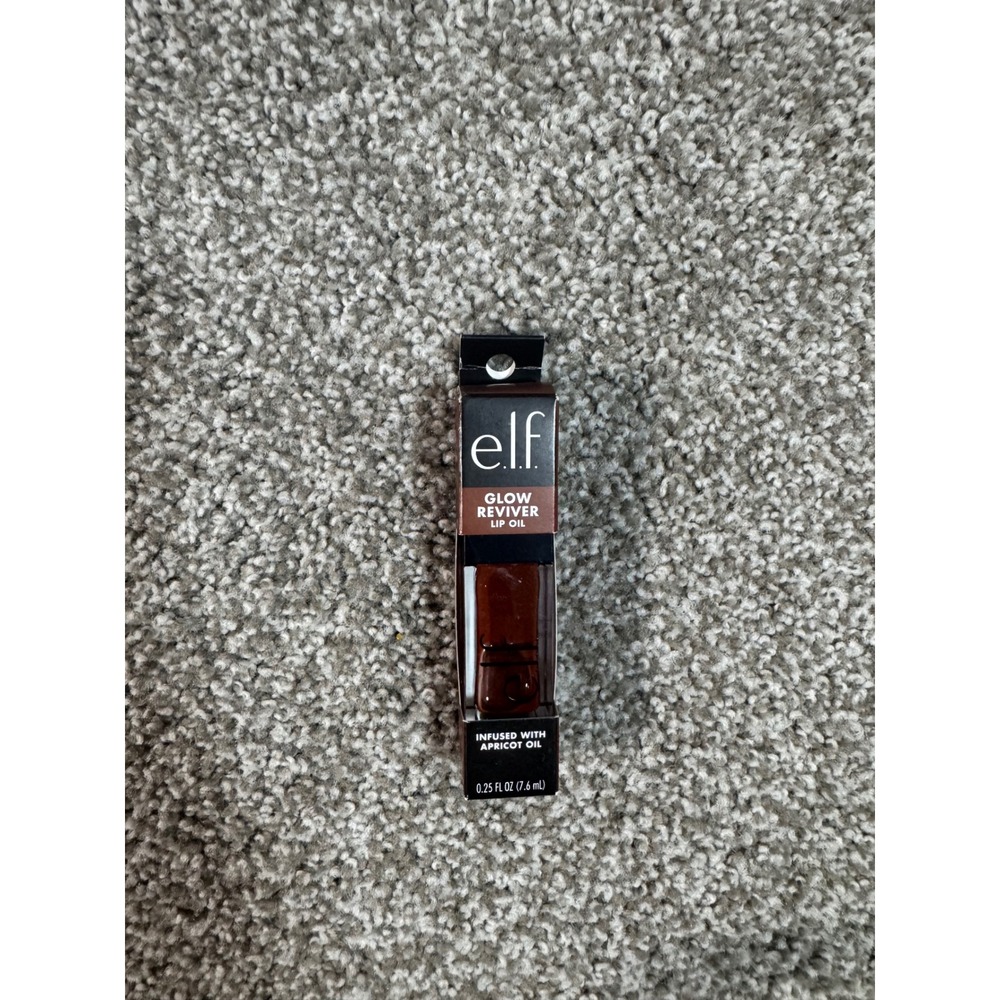 elf Glow Reviver Lip Oil Hot As Fudge Brown Sheer Glossy Finish NIB
